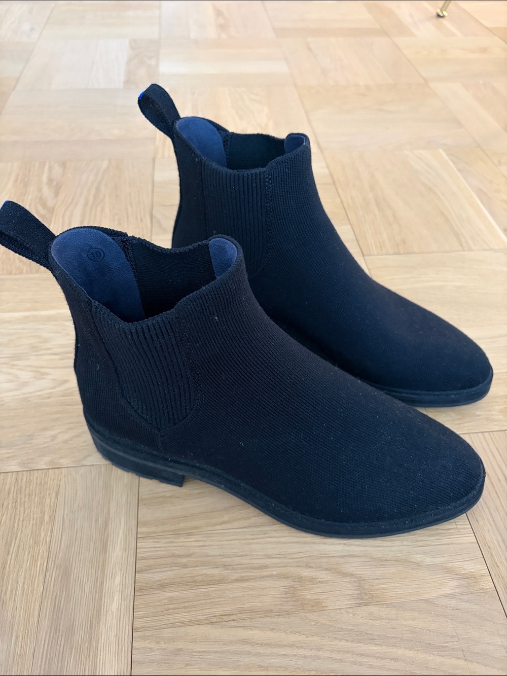 Rothy's Black Knit Chelsea Ankle Boots